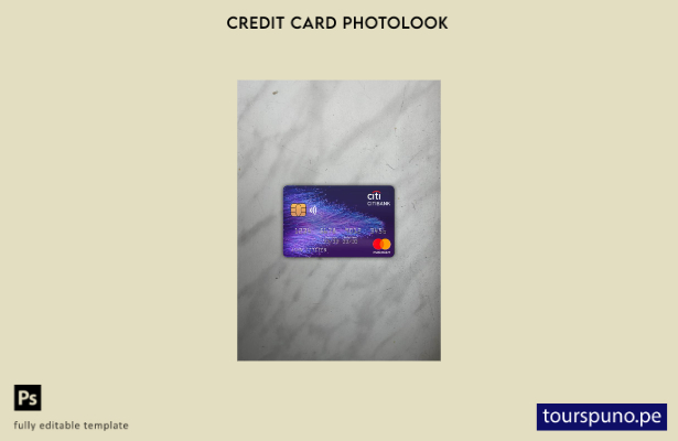 listo para imprimir plantilla frontal de aspecto fotográfico de Mastercard de Ci